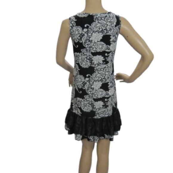 Papillon Black and White Ruffle Dress - Picture 5 of 6
